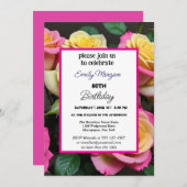 Invitation Rose d'été Jardin rose Floral 50e anniversaire (Devant / Derrière)