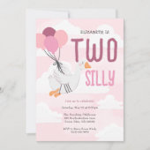 Invitation Rose Deux oies sottes 2e anniversaire (Devant)