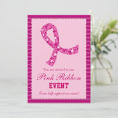 Invitation rose d'événement de cancer du sein de (Debout devant)