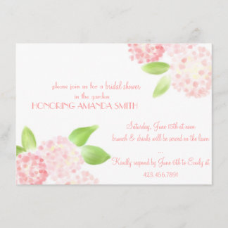 Invitation rose d'hortensia d'aquarelle
