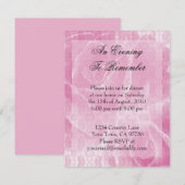 Invitation Rose Dîner de dentelle âgée (Devant / Derrière)