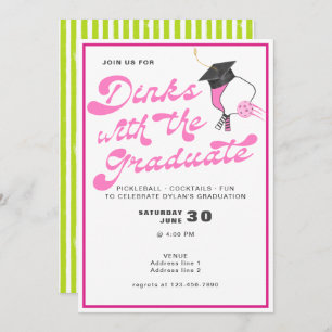 Invitation Rose Dinks avec Graduate Pickleball Graduation
