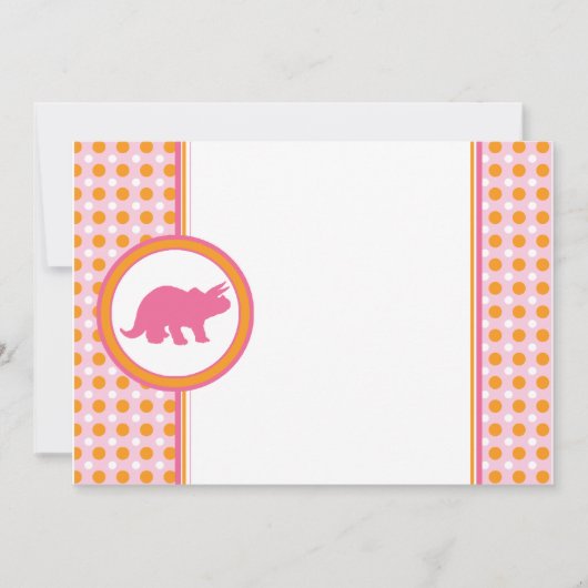Invitation rose Dino dynamique {0290} (Devant)