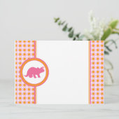 Invitation rose Dino dynamique {0290} (Debout devant)
