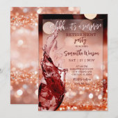 Invitation Rose d'invitation de la partie de retraite surpris (Devant / Derrière)