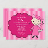 Invitation Rose d'invitation d'obtention du diplôme de (Devant / Derrière)