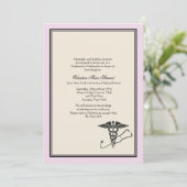 Invitation Rose d'invitation d'obtention du diplôme de DM (Debout devant)