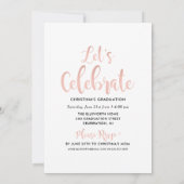 Invitation rose diplômé 2025 Gold Script Photo Collage Party (Dos)