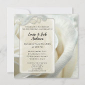 Invitation Rose d'Ivoire Argent 25e Anniversaire de Mariage P (Dos)