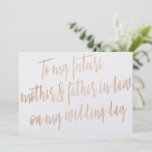 Invitation Rose d'or "À ma future mère et beau-père" (Debout devant)