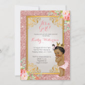Invitation Rose d'or Baby shower africain américai (Devant)