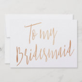 Invitation Rose d'or chic moderne à ma servante d'accueil (Devant)