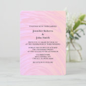 Invitation Rose d'or d'Art Boho rose Abstrait Waves Mariage (Debout devant)