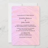 Invitation Rose d'or d'Art Boho rose Abstrait Waves Mariage (Devant)