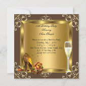 Invitation Rose d'or haute talons Champagne Élégante fête (Dos)