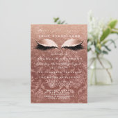 Invitation Rose d'or rose Damask Eyes Parties scintillant 16e (Debout devant)