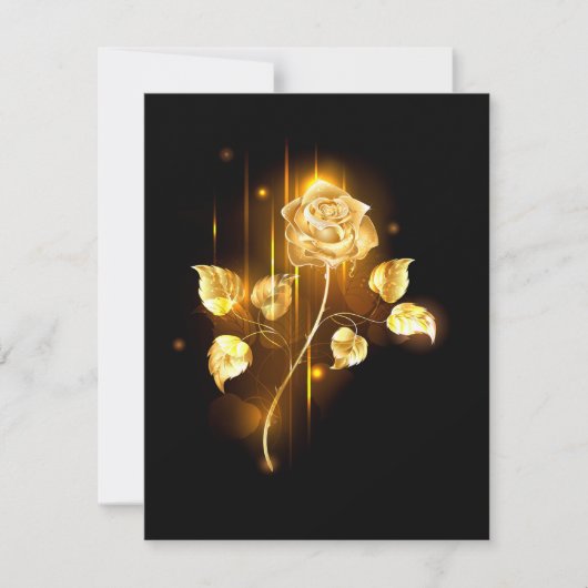 Invitation Rose d'or ( rose dorée ) (Devant)
