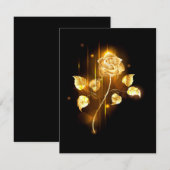 Invitation Rose d'or ( rose dorée ) (Devant / Derrière)