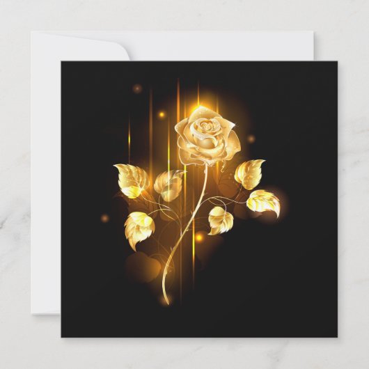Invitation Rose d'or ( rose dorée ) (Devant)