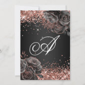 Invitation Rose doré noir brillant Sweet sixteen (Dos)