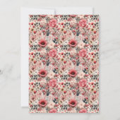 Invitation Rose dorée florale rose rustique pour les seize an (Dos)