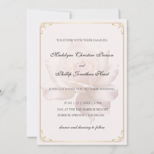 Invitation Rose douce (Devant)