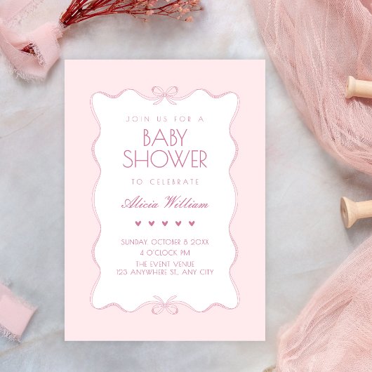 Invitation rose douce