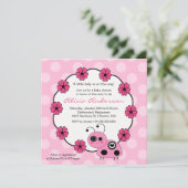 Invitation ROSE douce de baby shower de (Debout devant)