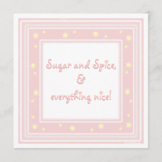 Invitation rose douce de baby shower de sucre et