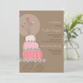 Invitation rose douce de Fête de la mariée de (Debout devant)