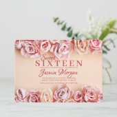 Invitation rose douce de roses (Debout devant)