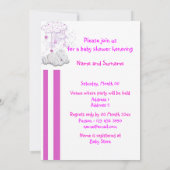 Invitation Rose d'ours de nounours de douche de bébé (Dos)