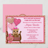 Invitation Rose doux de l'invitation CGS de baby shower de (Devant / Derrière)