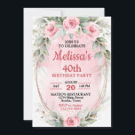 Invitation Rose doux & Sage Vert Roses chaque année Anniversa<br><div class="desc">Jolies roses roses roses roses colorées chaque année invitation de fête d'anniversaire,  changer le texte vous-même lorsque vous commandez</div>