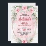 Invitation Rose doux & Sage Vert Roses chaque année Anniversa<br><div class="desc">Jolies roses roses roses roses colorées chaque année invitation de fête d'anniversaire,  changer le texte vous-même lorsque vous commandez</div>