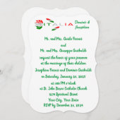 Invitation rose drapeau italien Italia (Devant / Derrière)