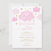 Invitation Rose Dreamy Twinkle Star Cloud Baby Sprinky (Devant)