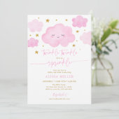 Invitation Rose Dreamy Twinkle Star Cloud Baby Sprinky (Debout devant)