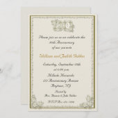 Invitation Rose du 50e anniversaire (Devant / Derrière)