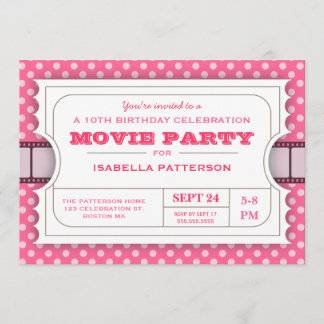 Invitation Rose du billet | d'admission de fête