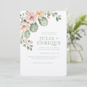 Invitation Rose du désert et Mariage de Cactus (Debout devant)