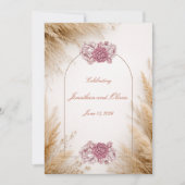 Invitation Rose du désert Mariage Luxe (Devant)