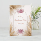 Invitation Rose du désert Mariage Luxe (Debout devant)