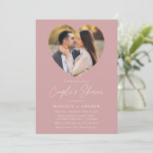 Invitation Rose du désert moderne Heart Photo Douche de coupl (Debout devant)