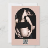 Invitation Rose du désert rose et vert Baby shower floral (Dos)