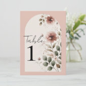 Invitation Rose du désert Rose Flore verte Numéro de tableau (Debout devant)