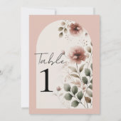 Invitation Rose du désert Rose Flore verte Numéro de tableau (Dos)