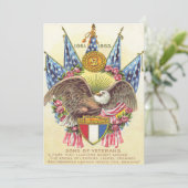 Invitation Rose du drapeau américain Bald Eagle (Debout devant)