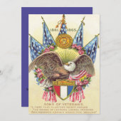 Invitation Rose du drapeau américain Bald Eagle (Devant / Derrière)