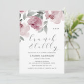 Invitation Rose Dusty Aquarelle Bridal Brunch Bubbly Douche (Debout devant)